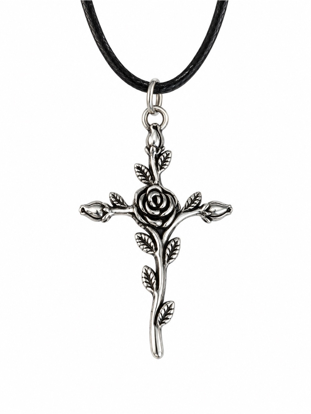 Handcrafted Cross with Rose Necklace #christian #spiritual #boho #hippie #floral